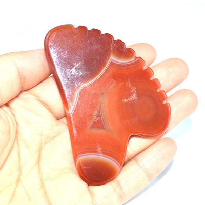 Gepersonaliseerd logo beschikbaard Natuurlijke Carnelian Facial Jade Guasha huidverzorgingsinstrument voor lichaamsmassage apparatuur behoeften