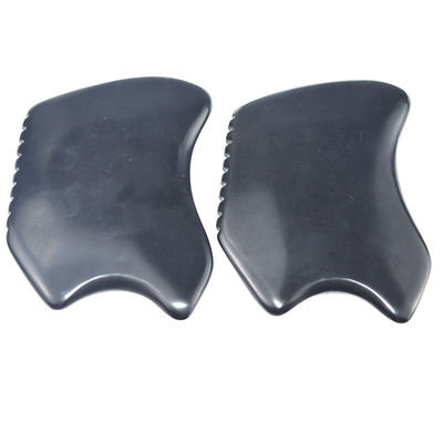 Speciale vorm Gua Sha Board Natuurlijke zwarte Bian Stone Schraper Tool voor gezichts- en lichaamsmassageapparatuur