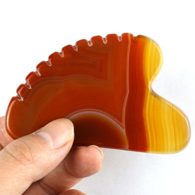 Hartvormige Carnelian Gua Sha Schrapen Massage Board Met Tanden Rode Agate Guasha Gezicht Body Massager Huidverzorging Spa Relax Tool voor Spa