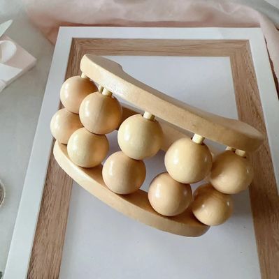 Bruine houten totale lichaamsmassage voor rug nek been arm aangepast logo beschikbaar ontspannen massageball roller handheld