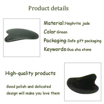 Gezichtsmassage Natural Nephrite Jade Stone Gua Sha Board voor gezicht en lichaam Huidverzorging SPA Acupunctherapie Behandeling