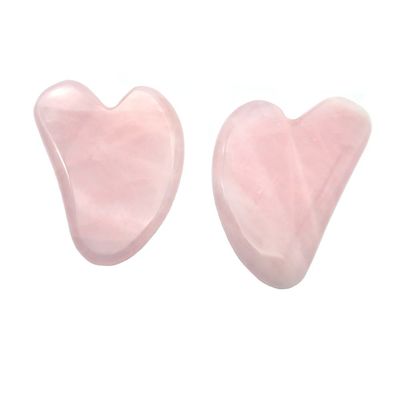 112*58mm visvormige roze kwarts Guasha plaat/ kristal Gua Sha board voor holistische lichaamstherapie