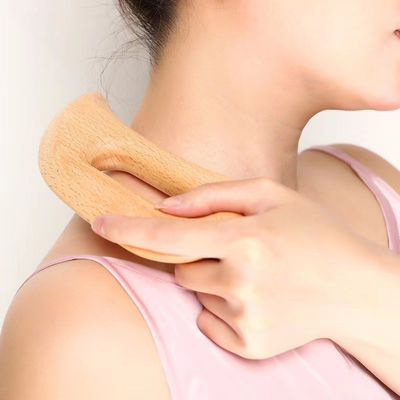 Body Self Skin Care Spa Gezichtslifting Schoonheidssalon Houten Gua Sha Massage Tool met Custom Logo en Bruine Kleur