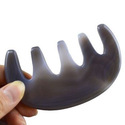Lichaamsmassage Natural Agate Pocket Comb Wide Toothed Comb SPA Gua Sha Scalp Massage Borstel Haarverzorging Tool
