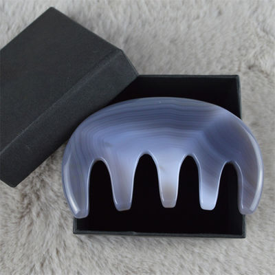 Lichaamsmassage Natural Agate Pocket Comb Wide Toothed Comb SPA Gua Sha Scalp Massage Borstel Haarverzorging Tool