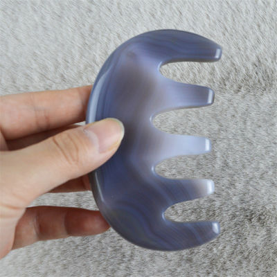 Lichaamsmassage Natural Agate Pocket Comb Wide Toothed Comb SPA Gua Sha Scalp Massage Borstel Haarverzorging Tool