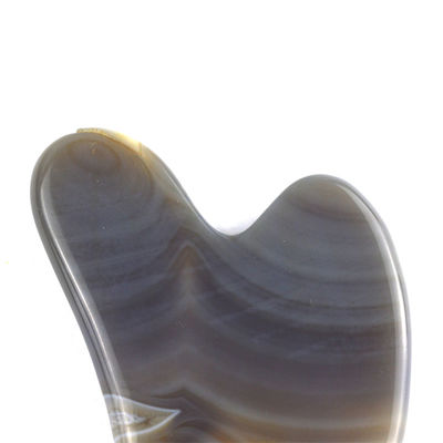 Massage gereedschappen huidverzorging Gezicht Guasha met 100% echte natuurlijke grijze Agate Gezicht Guasha Tool en Grijs Jade Gus Sha Stone Massager