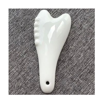 Wit keramisch Gua Sha massagetool voor acupressuur Gezichts- en lichaamsmassage Ervaar de voordelen