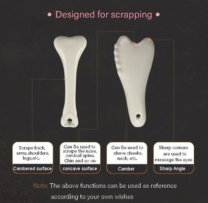 Wit keramisch Gua Sha massagetool voor acupressuur Gezichts- en lichaamsmassage Ervaar de voordelen