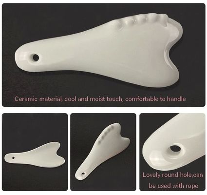 Wit keramisch Gua Sha massagetool voor acupressuur Gezichts- en lichaamsmassage Ervaar de voordelen