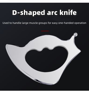 Ruwe staal Gua Sha IAS TM Tool Zilveren massagetool voor het schrapen en loslaten van diep weefsel