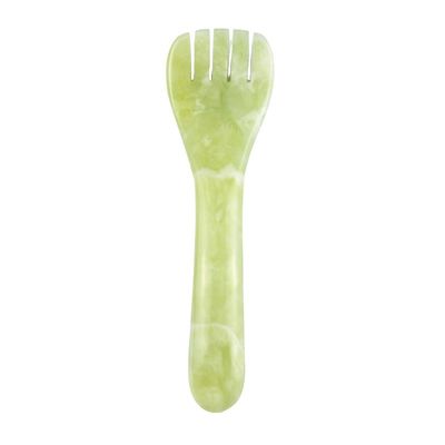 Gepersonaliseerd logo beschikbaar lichtgroen Xiuyan Jade Gua Sha Lepelvorm Acupunctuur Pen voor Oog Acupunctuur Lepel Massager