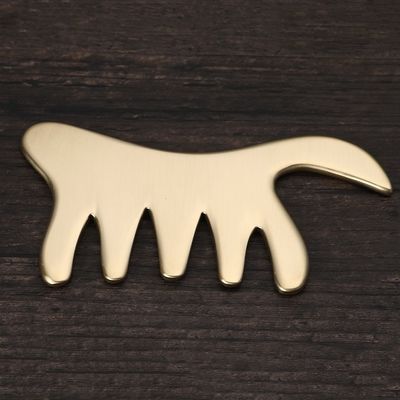 Gouden koper kam Messing Gua Sha Board Body Massage Tool voor SPA Acupunctuur Schrapen