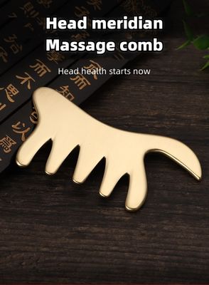 Gouden koper kam Messing Gua Sha Board Body Massage Tool voor SPA Acupunctuur Schrapen