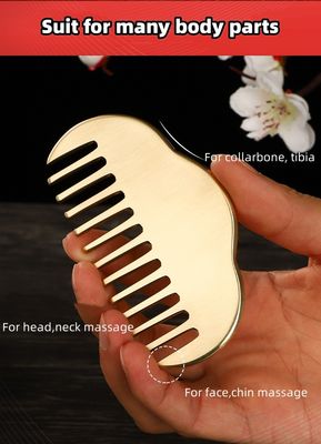 Gezichtsschraper 100% Brass Gua Sha Comb voor bloedcirculatie en massage