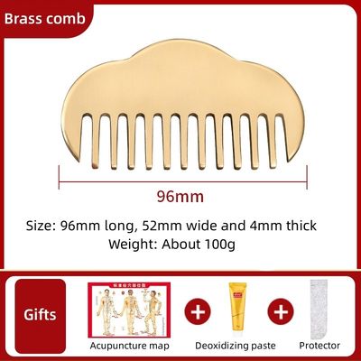 Gezichtsschraper 100% Brass Gua Sha Comb voor bloedcirculatie en massage