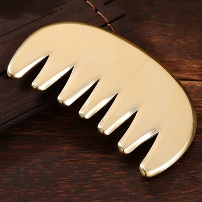 Lichaamspieren Natuurlijke Messing Gua Sha Board Scalp Massage Kam Guasha Stone Head Massager Hair Health Care Salon Beauty Tool