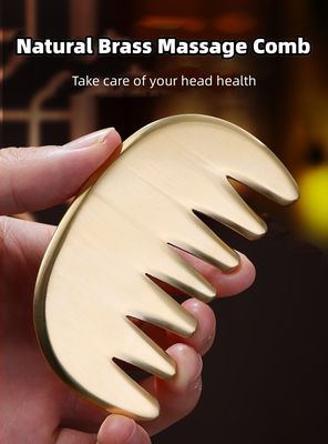 Lichaamspieren Natuurlijke Messing Gua Sha Board Scalp Massage Kam Guasha Stone Head Massager Hair Health Care Salon Beauty Tool