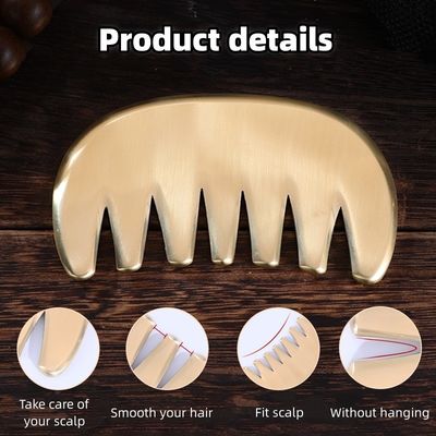 Lichaamspieren Natuurlijke Messing Gua Sha Board Scalp Massage Kam Guasha Stone Head Massager Hair Health Care Salon Beauty Tool