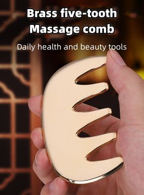 Koperen Guasha-massagetools Metalen Messinghaar Gua sha Comb Acupunctuur Scalping Point Apparaat voor Hoofd Acupunctuur Comb
