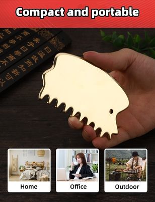 Hoofdmassageapparatuur Natuurlijke Messing Gua Sha Board Scalp Massage Kam Guasha Steen Hoofdmassageur Haar Health Care Salon