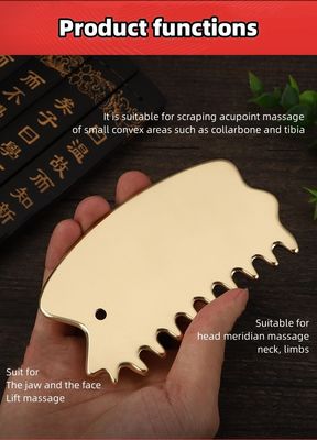 Hoofdmassageapparatuur Natuurlijke Messing Gua Sha Board Scalp Massage Kam Guasha Steen Hoofdmassageur Haar Health Care Salon