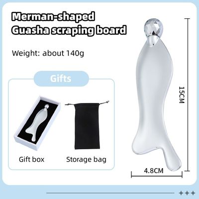 Gepersonaliseerd logo beschikbaard visvorm zink legering schraapplaat dunne afslanking gezicht oog roller roestvrij staal Guasha massagetool
