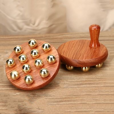 Custom Logo Lift De Scalp Nerven Guasha Tool Messing Hout Scalp Massage Tools Voor Lichaam Hoofd Scalp Gua Sha Nerven Massage