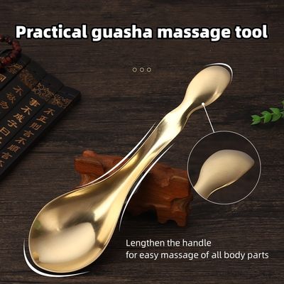 Gezichtsspa-massageapparaat Natuurlijke Messing Metaal Gua Sha Schraaplepel voor Meridian Massage en Massageapparatuur voor huidverzorging