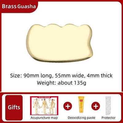 Gepersonaliseerd logo beschikbaarBrass Metal Gua Sha Schraper Board voor Gezichts Spa Massager Meridian Massage huidverzorging Tool Home