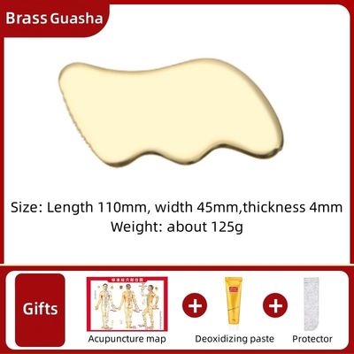 Gepersonaliseerd logo beschikbaarBrass Metal Gua Sha Schraper Board voor Gezichts Spa Massager Meridian Massage huidverzorging Tool Home
