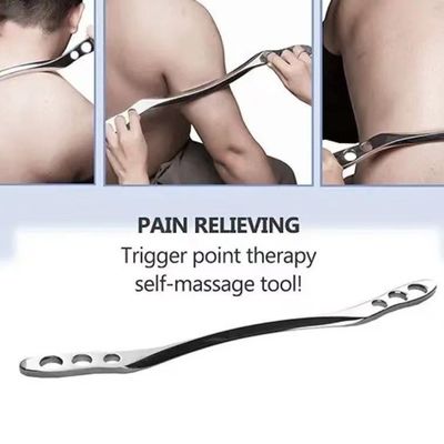 Zilveren roestvrijstalen lichaamsmassager voor spierfasciale ontspanning Massagehulpmiddelen Oefening Fysiotherapie IASTM Gereedschap Sport