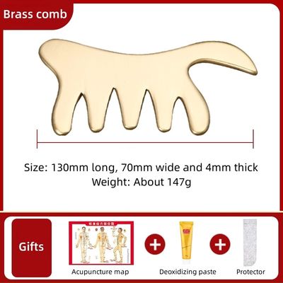 Hair Health Care Salon Schoonheidstool Scalp Massage Comb Guasha Stone Head Massager voor natuurlijke Messing Gua Sha Board en Hair Car