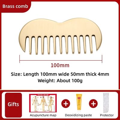 Fijne tanden natuurlijke messing Gua Sha Board Scalp Massage Kam Guasha Stone Head Massager Hair Health Care Salon Beauty Tool