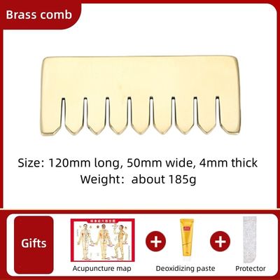 Spiermassage Gouden Gua Sha Board Tool voor natuurlijke Messing Guasha Stone Head Massager Hair Health Care Salon Beauty Tool