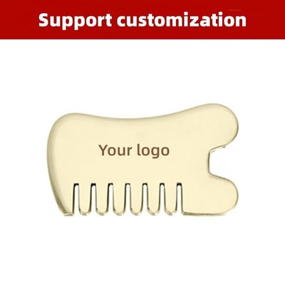 Spiermassage Gouden Gua Sha Board Tool voor natuurlijke Messing Guasha Stone Head Massager Hair Health Care Salon Beauty Tool