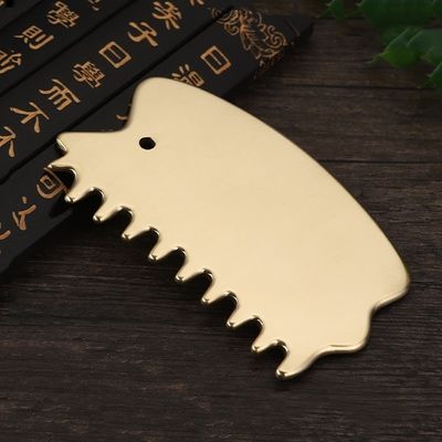 Lichaamsspieren Massagetool Natuurlijke Messing Gua Sha Board Scalp Kam Guasha Steen Hoofd Massager Haar Gezondheidszorg Schoonheidssalon