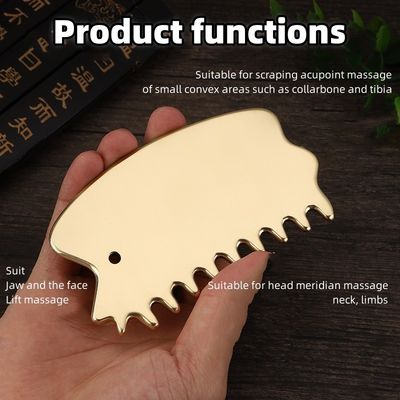 Lichaamsspieren Massagetool Natuurlijke Messing Gua Sha Board Scalp Kam Guasha Steen Hoofd Massager Haar Gezondheidszorg Schoonheidssalon