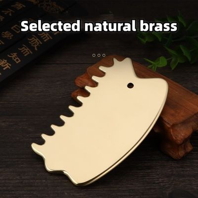 Lichaamsspieren Massagetool Natuurlijke Messing Gua Sha Board Scalp Kam Guasha Steen Hoofd Massager Haar Gezondheidszorg Schoonheidssalon