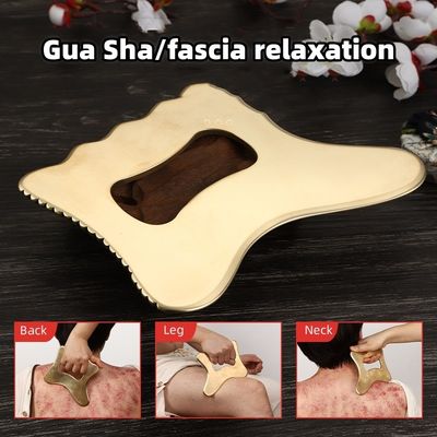 Massageapparatuur Natuurlijke Messing Metaal Gua Sha Schraapbord Guasha Gezichtsspa Massager Huidverzorging Schoonheidstool met Handle