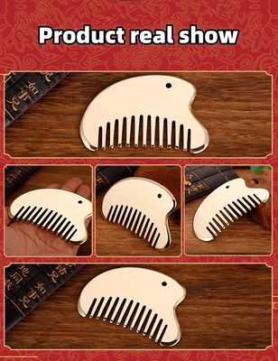 Gepersonaliseerd logo beschikbaar hoofdmassage apparatuur 2023 Meridian Massager Haaronderhoud Messing Guasha Plate Scalp Massager