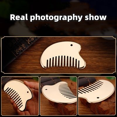 Gouden natuurlijke messing Gua Sha Board Tool voor Scalp Massage Comb Guasha Stone Head Massager Hair Health Care Beauty Salon