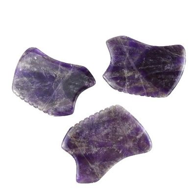 Paarse schraapsteen Gua Sha massagetool voor Amethyst Crystal Facial Guasha Board en Natural Jade