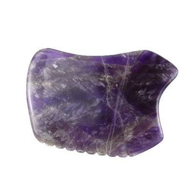 Paarse schraapsteen Gua Sha massagetool voor Amethyst Crystal Facial Guasha Board en Natural Jade