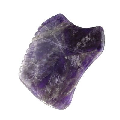 Paarse schraapsteen Gua Sha massagetool voor Amethyst Crystal Facial Guasha Board en Natural Jade