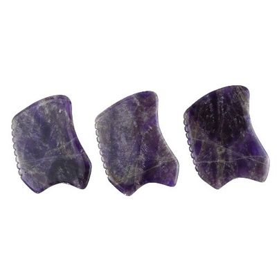 Paarse schraapsteen Gua Sha massagetool voor Amethyst Crystal Facial Guasha Board en Natural Jade