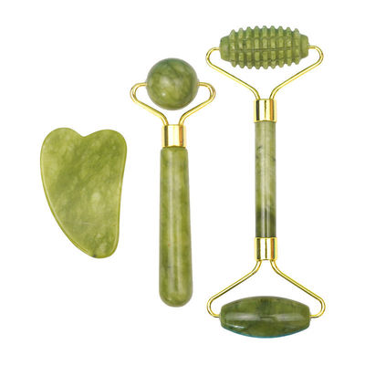 2024 Black Jade Roller Gua Sha Set voor lichaamsmassage en 100% natuurlijke Double Head Skin Facial Care