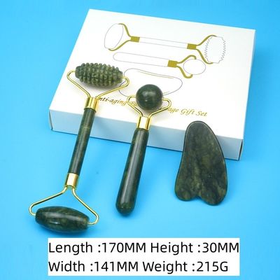 2024 Black Jade Roller Gua Sha Set voor lichaamsmassage en 100% natuurlijke Double Head Skin Facial Care