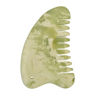 Hoofdmassageapparatuur Natuurlijke Xiuyan Jade Gua Sha Acupoint Massage Haar Kam Scalp Massager Spiermassage Functie