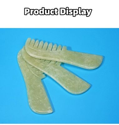 Voorraad Groen Schrapen Jade Gua Sha Steen Gezichtsmassage Guasha Kam Gereedschappen Xiuyu Kam met aangepast logo beschikbaar